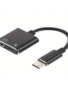 Adaptador 2 En 1 USB Tipo C a Tipo C + 3.5mm conector de 2