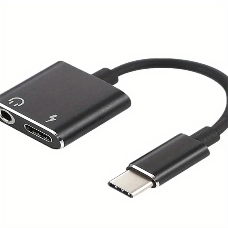 Adaptador 2 En 1 USB Tipo C a Tipo C + 3.5mm conector de