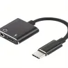 Adaptador 2 En 1 USB Tipo C a Tipo C + 3.5mm conector de