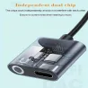 Adaptador 2 En 1 USB Tipo C a Tipo C + 3.5mm conector de