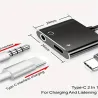 Adaptador 2 En 1 USB Tipo C a Tipo C + 3.5mm conector de
