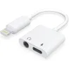 Adaptador 2 En 1 USB Lightning a Lightning + Jack de 3,5 mm
