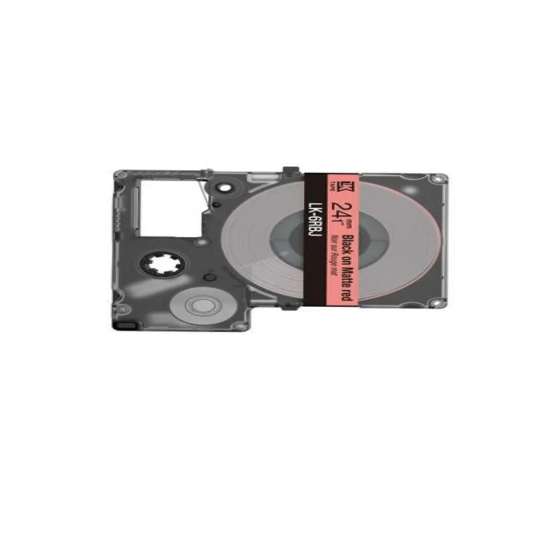 Epson C53S672073 rojo/negro cartucho de etiquetas compatible (LK-6RBJ)