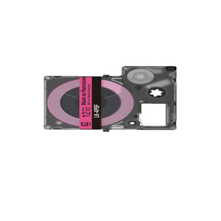 Epson C53S672100 rosa fluorescente/negro cartucho de etiquetas compatible (LK-4PBF)