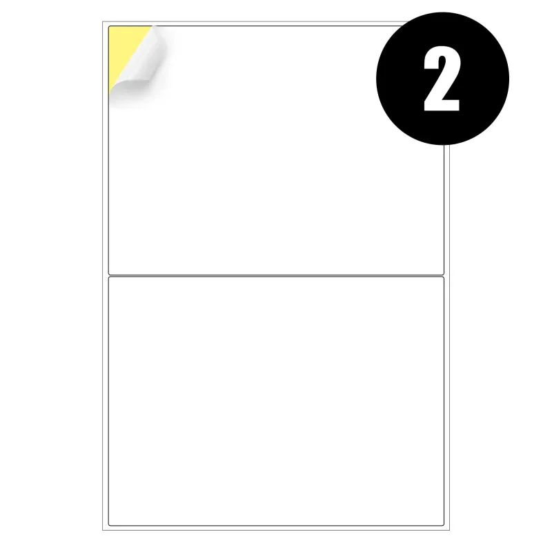 Etiquetas adhesivas impresora, folio tamaño 210x148,5 mm 2 x