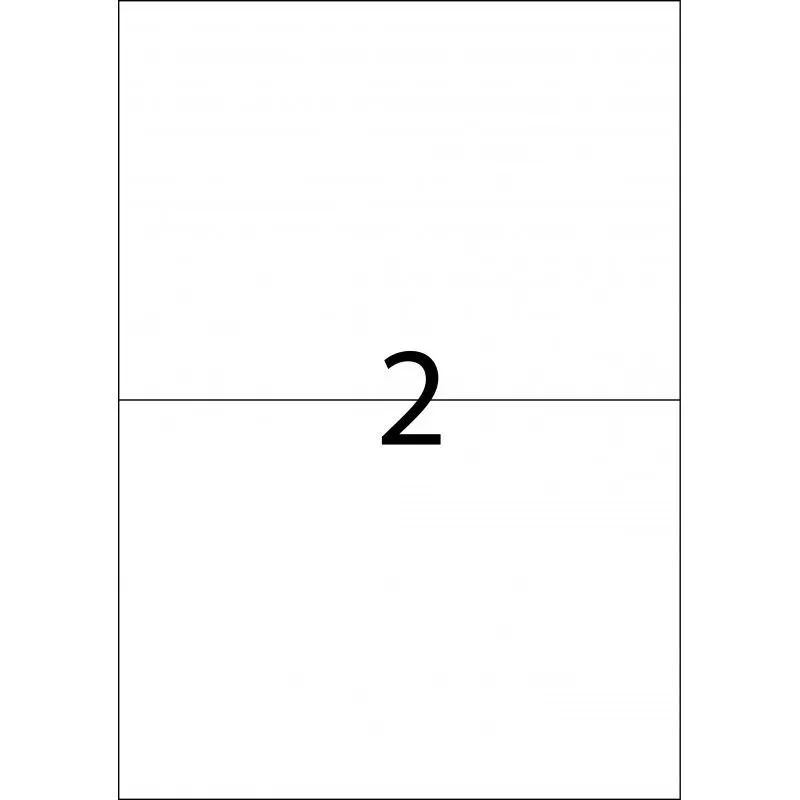 Etiquetas adhesivas impresora, folio tamaño 210x148,5 mm 2 x