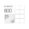 Etiquetas adhesivas tamaño 105x74 mm 8x hoja, Caja 100 hojas