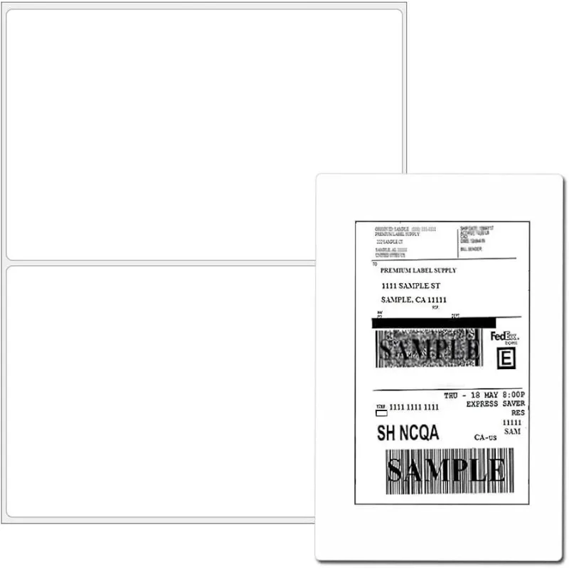 Etiquetas adhesivas impresora, folio tamaño 210x148,5 mm 2 x