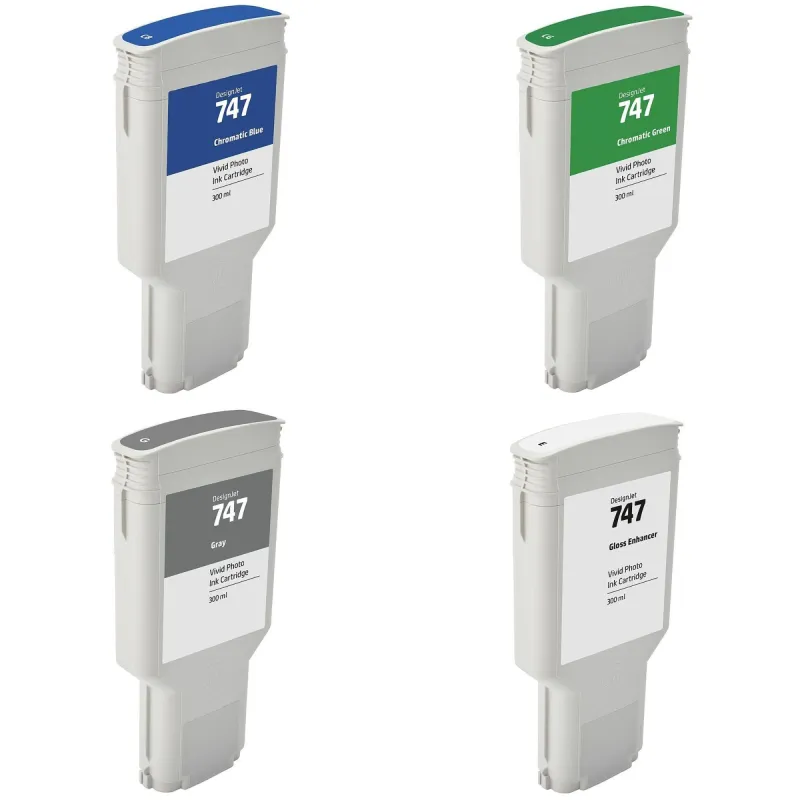 HP 747 cartuchos de tinta compatible (HP P2V87A, P2V86A, P2V84A, P2V85A)