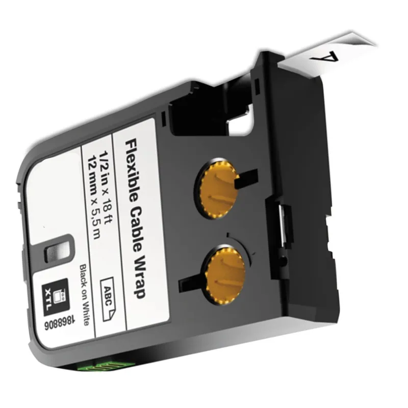 Dymo 1868806 envoltura de cable flexible compatible (negro sobre blanco)