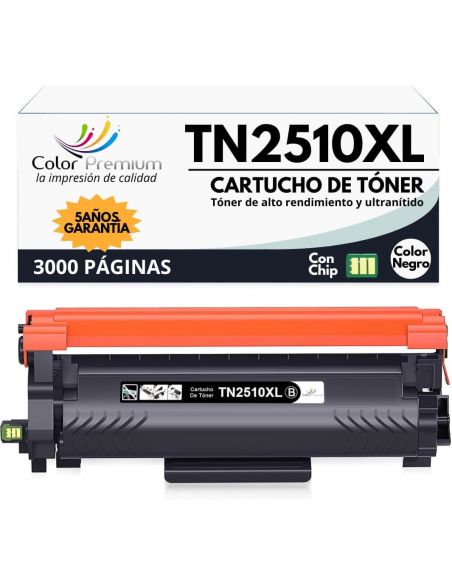 Brother TN2510 tóner compatible (TN2510XL / TN2510XXL)