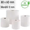 Pack 5 Rollos de Papel Térmico 80x60x12 mm | BPA Free |