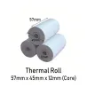10 Rollos de Papel Térmico 57×45×12 mm – Libre de BPA, con