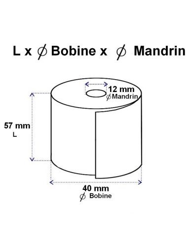 Pack 10 Rollos Papel Térmico 57 × 40 × 12 mm – BPA Free – FSC –