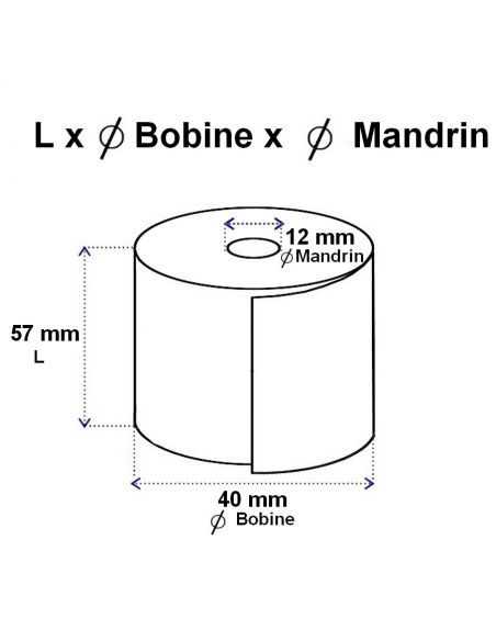 Pack 10 Rollos Papel Térmico 57 × 40 × 12 mm – BPA Free – FSC –