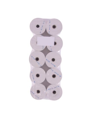 Pack 10 Rollos de Papel Térmico 44x70x12 mm Libre de BPA, FSC