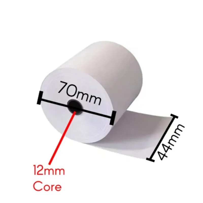 Pack 10 Rollos de Papel Térmico 44x70x12 mm Libre de BPA, FSC