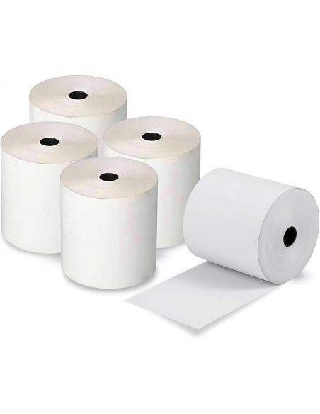 Pack 5 Rollos de Papel Térmico 80x60x12 mm | BPA Free |