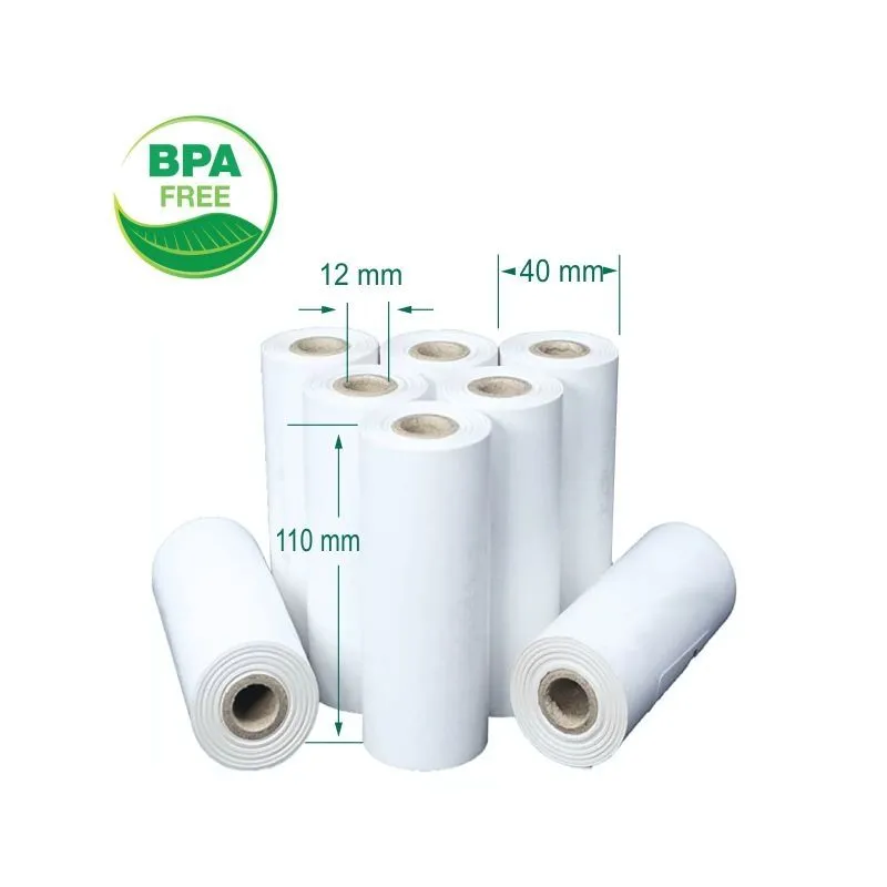 Pack 5 Rollos de Papel Térmico 110x40x12 mm BPA Free FSC Para