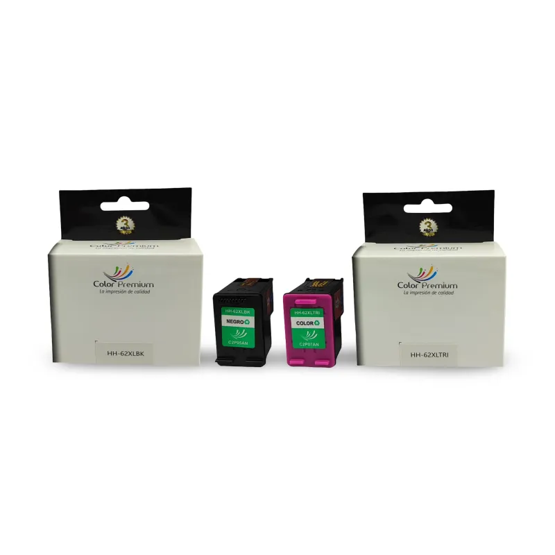 Pack HP 62XL Negro + Tricolor Cartuchos de Tinta C2P05AE  C2P07AE
