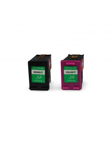 HP 62XL Pack Cartuchos de tinta negro + color XL