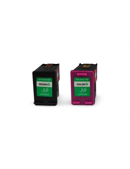HP 62XL Pack Cartuchos de tinta negro + color XL