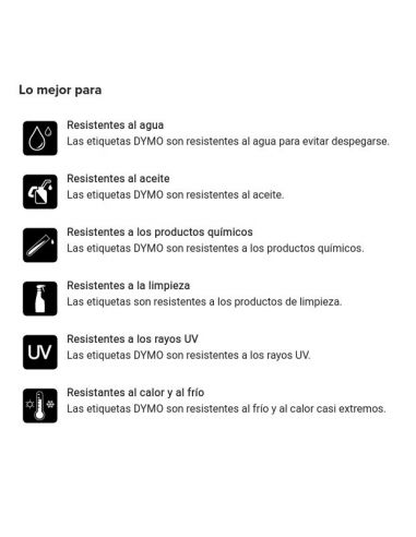 Dymo 99010 (S0722370) 89x28mm compatibles etiquetas duraderas