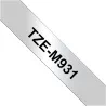 Brother TZe-M931 cinta laminada metalizada 12mm x 8m compatible (negro sobre fondo plata mate)