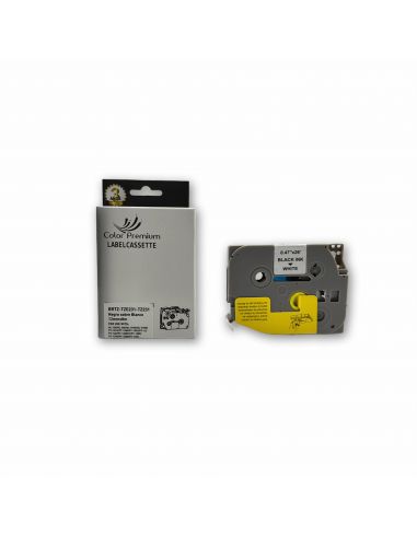 Oferta cinta TZe231 blanca adhesiva ColorPremium 12mm