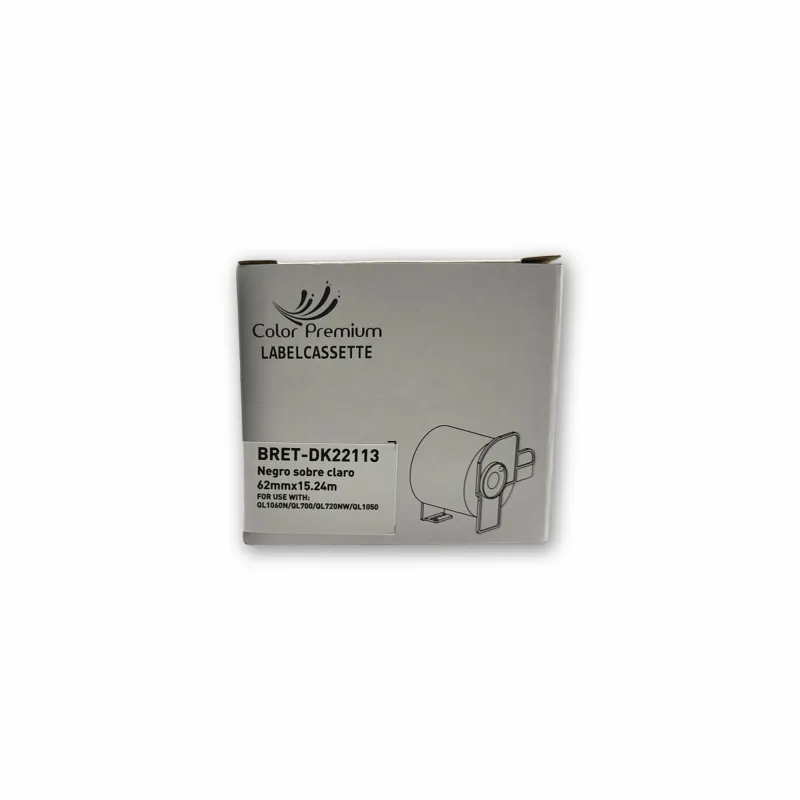 Rollo continuo transparente compatible con Brother DK22113 marca ColorPremium