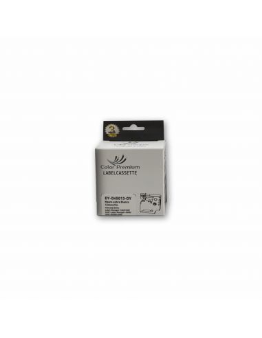 Cinta rotuladora Dymo 45013 negro sobre blanco compatible ColorPremium