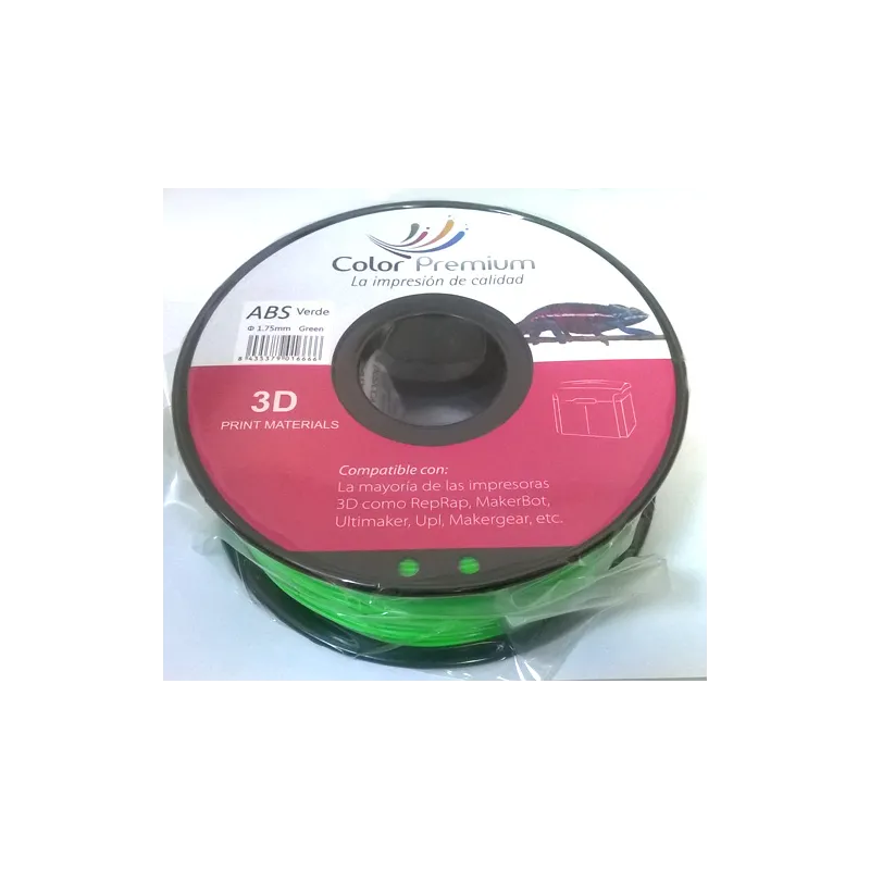 Bobina verde para impresora 3D ABS 1.75 mm 1KG