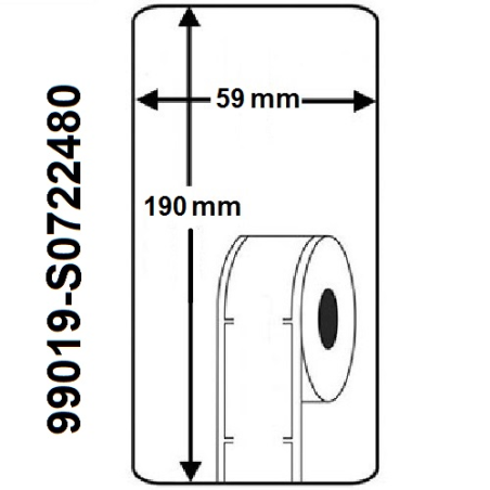 Rollo etiqueta Dymo 99019 190x59 mm compatible al original