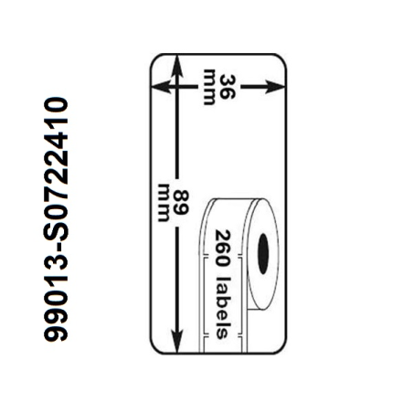 Rollo etiqueta Dymo 99013 89x36 mm compatible al original