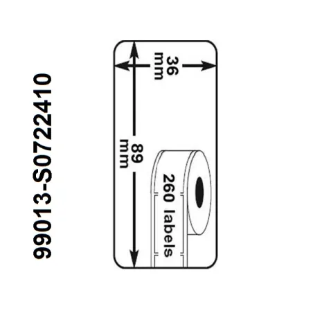 Rollo etiqueta Dymo 99013 89x36 mm compatible al original
