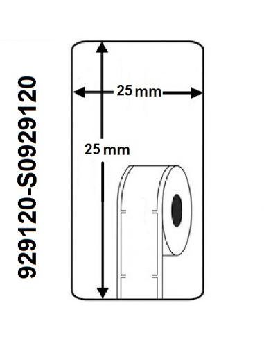 Rollo etiqueta Dymo 929120 25x25 mm compatible al original