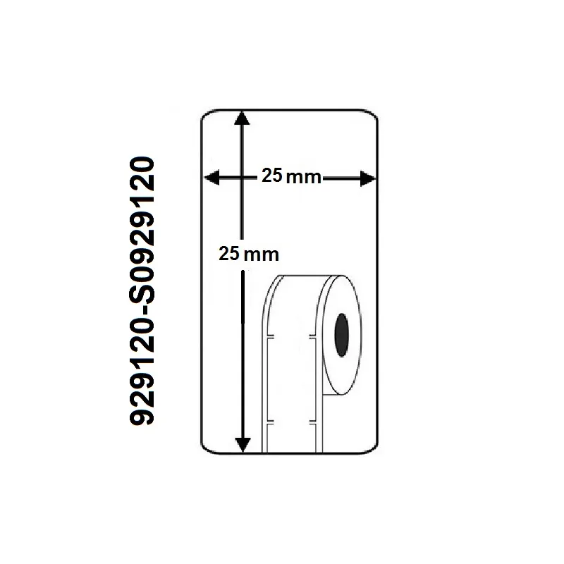 Rollo etiqueta Dymo 929120 25x25 mm compatible al original