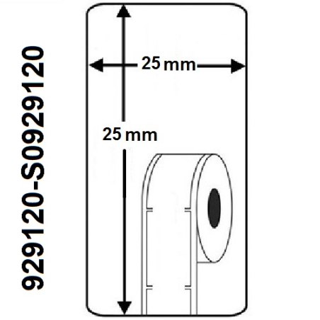Rollo etiqueta Dymo 929120 25x25 mm compatible al original