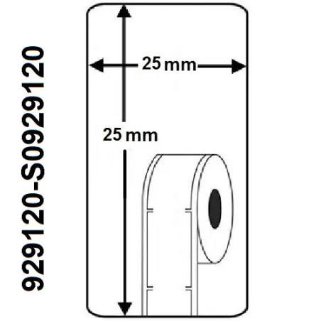 Rollo etiqueta Dymo 929120 25x25 mm compatible al original