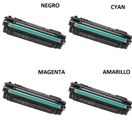 Toner compatible CF450A CF451A CF452A CF453A alternativo a HP