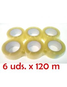Pack de 6 rollos de precinto transparente / Cinta adhesiva de