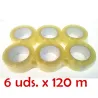 Pack de 6 rollos de precinto transparente / Cinta adhesiva de