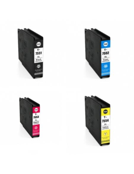 Cartucho de tinta T7551 / T7552 / T7553 / T7554 XL compatible a