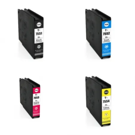 Cartucho de tinta T7551 / T7552 / T7553 / T7554 XL compatible a