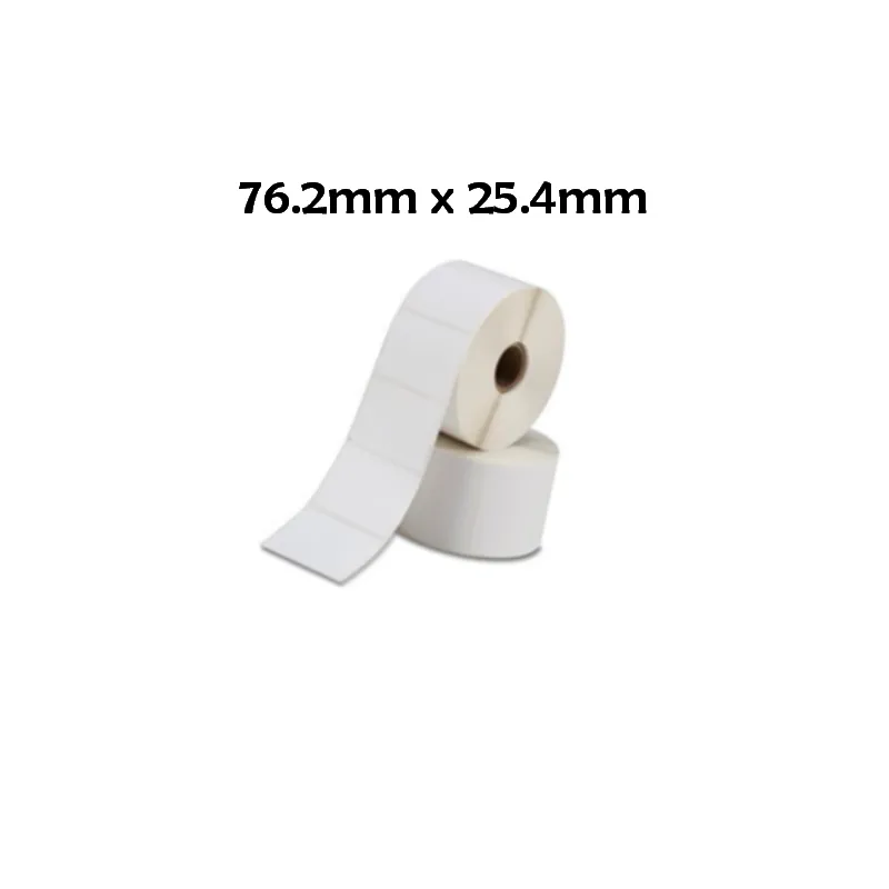 Recambio etiquetas térmicas Zebra 76.2mm x 25.4mm compatible