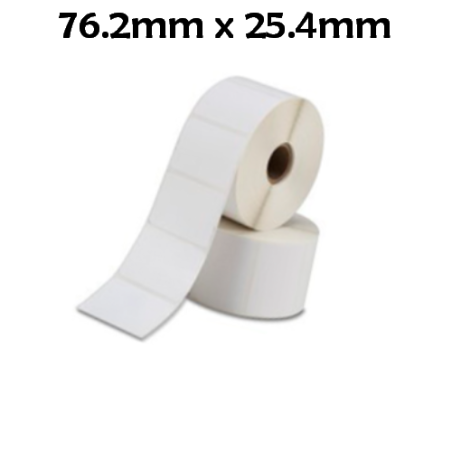 Recambio etiquetas térmicas Zebra 76.2mm x 25.4mm compatible
