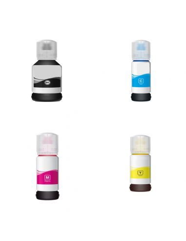 Bramacartuchos Pack de 4 Botellas con Negro colorante PK de Botellas de Tinta de Compatible con Botellas 104 