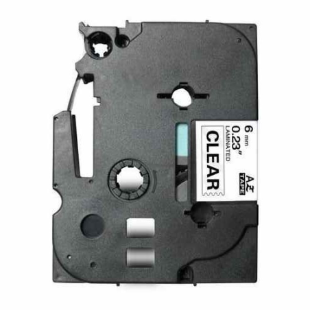 TZE111 Cinta laminada Brother compatible 6 mm x 8 metros