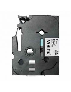 TZE211 Cinta laminada Brother compatible 6 mm x 8 metros
