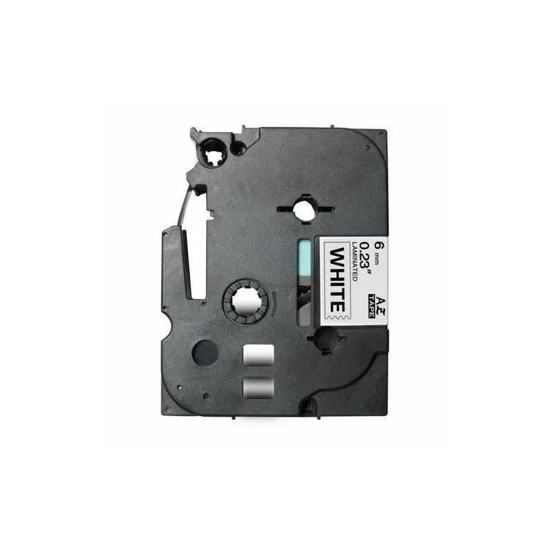 TZE211 Cinta laminada Brother compatible 6 mm x 8 metros